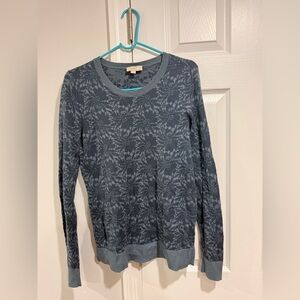 LOFT Women's Teal Floral Sweater